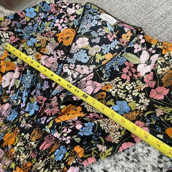 Anthropologie WAYF Dress BLack floral Smocked Fall Sz S Aesthetic Cottage Core - Picture 6 of 16